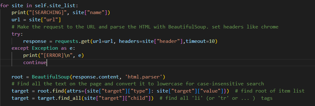 json 형태를 읽어 코드 변경 없이 사이트 추가할 수 있는 구조로 작성